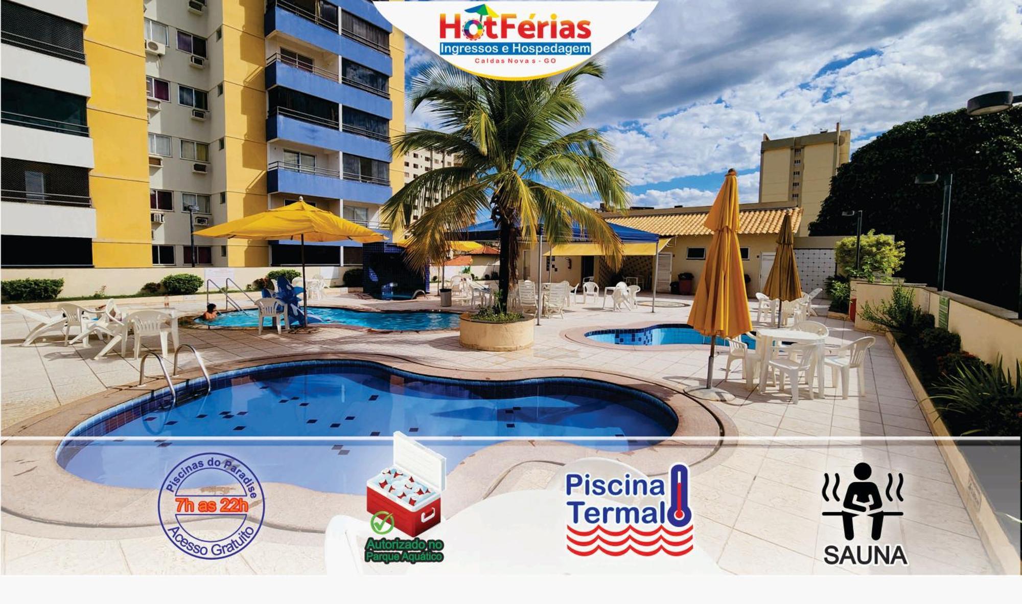 Flat Paradise, Piscinas Termais, Proximo Ao Centro - Hotferias Калдас Новас Екстериор снимка